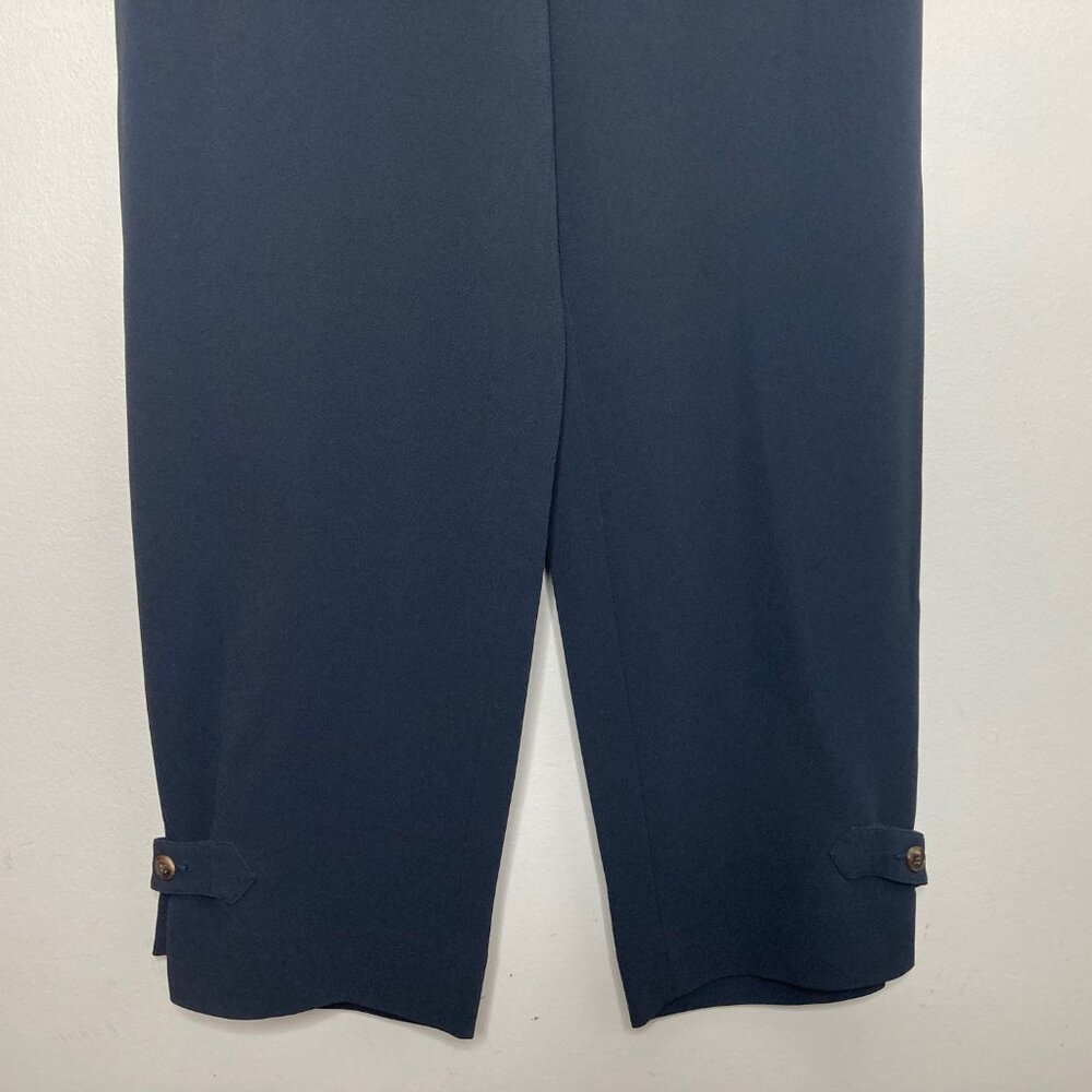 Tory Burch Crepe Cargo Pant Womens 6 Navy Crop Nautical Minimalist Quiet Luxury - Picture 8 of 16